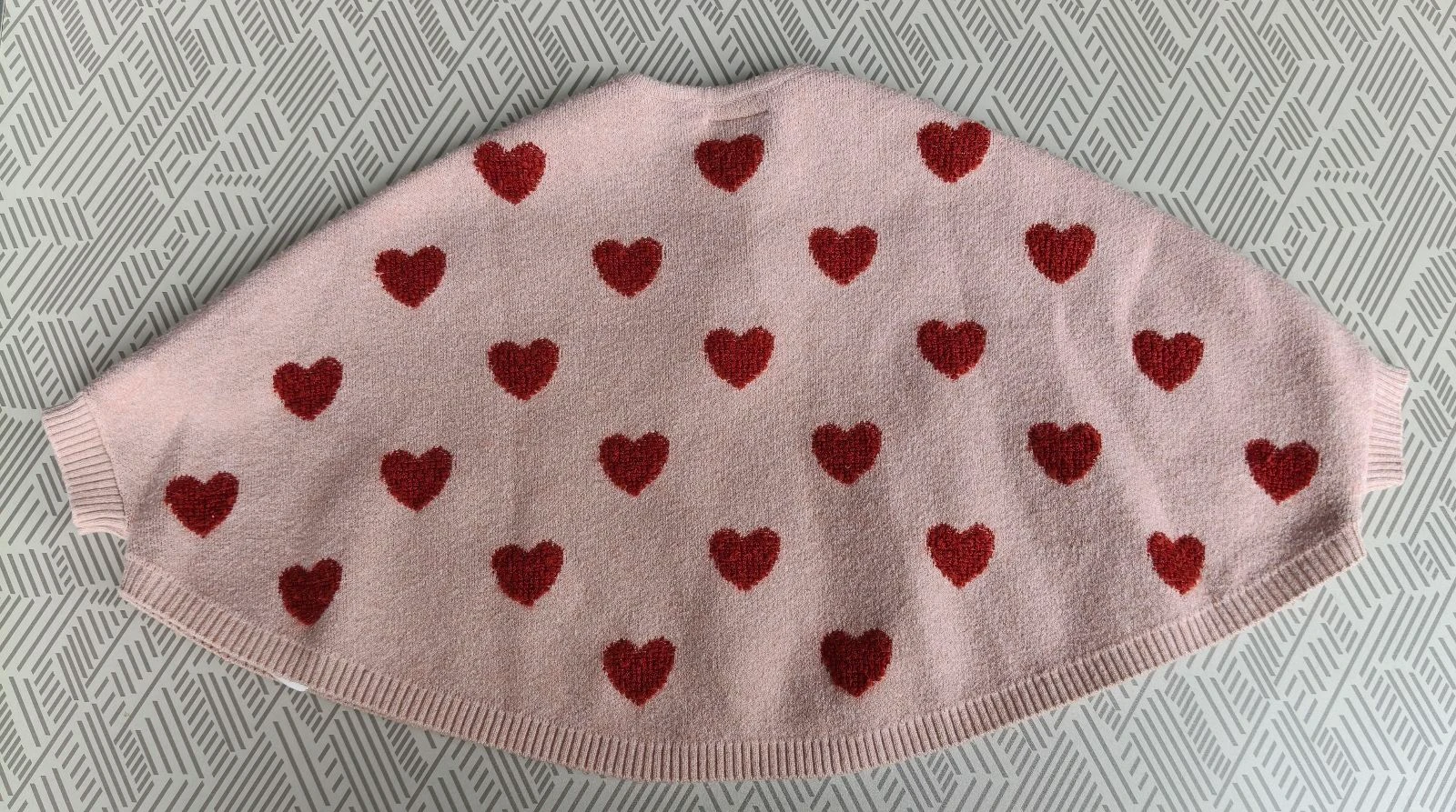 Poncho cálido para niña Zara con corazones rosados de 80 cm – photo 5